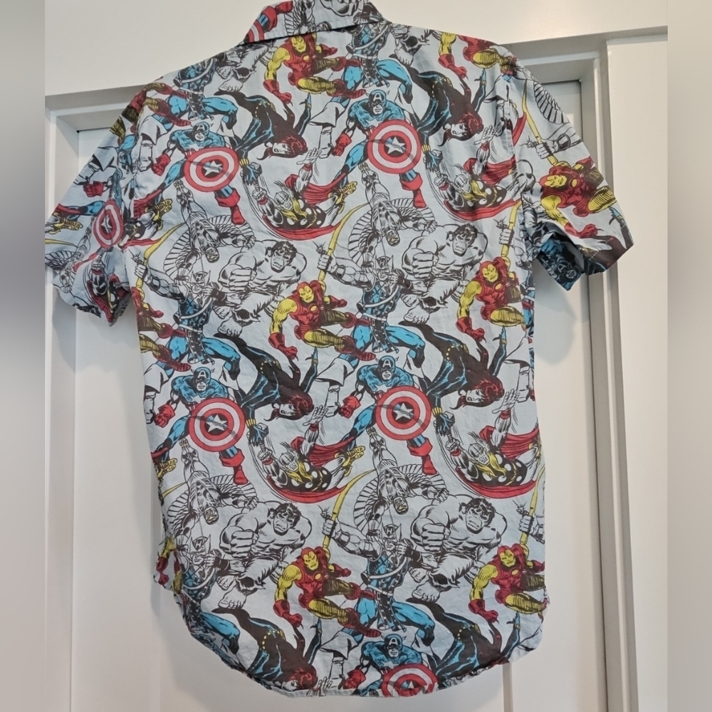 Marvel Heroes Patterned Men's Button Down Shirt, … - image 2